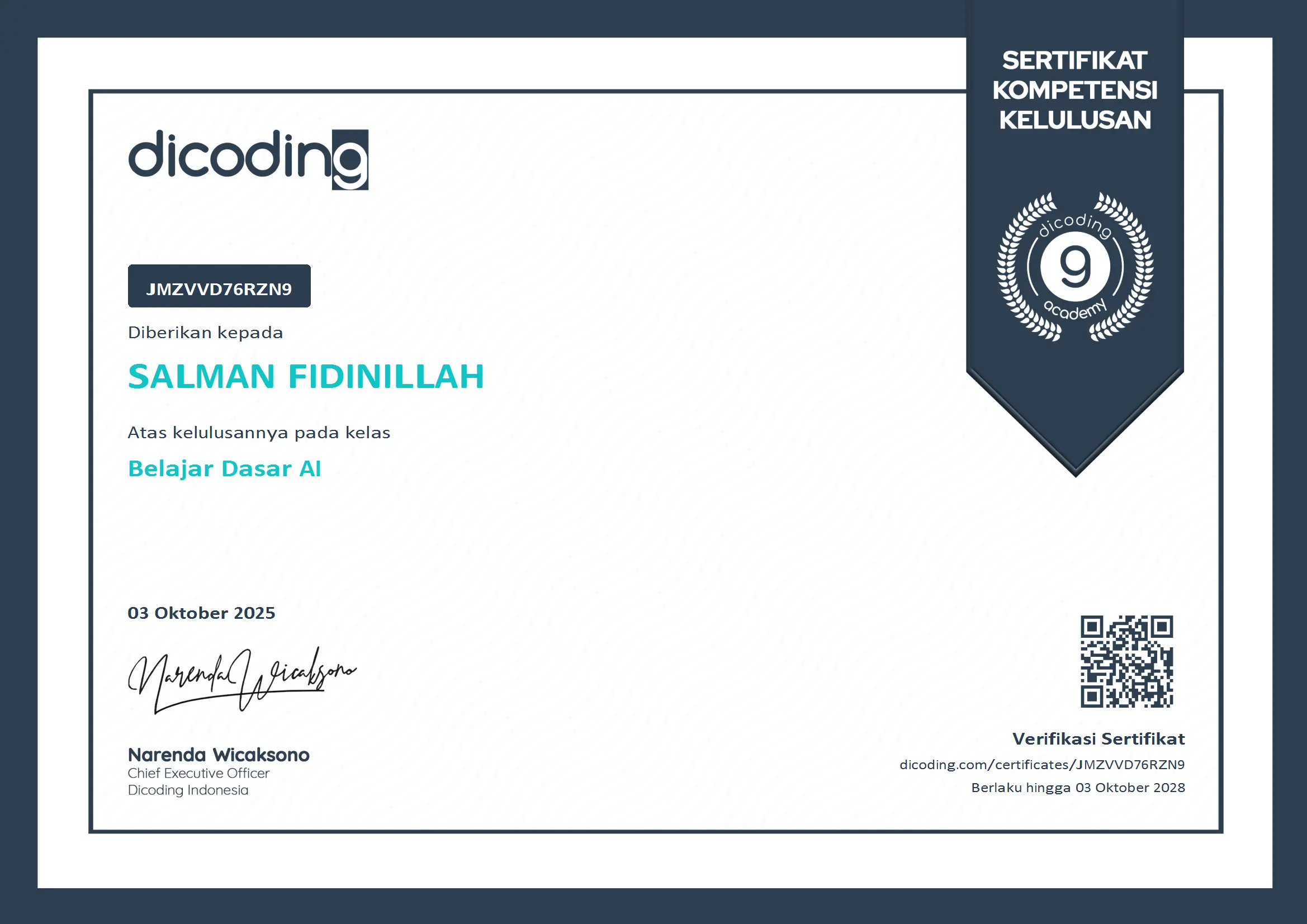 Dicoding – Introduction to AI